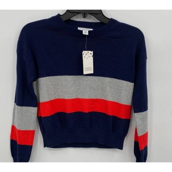 Harper Canyon Long Sleeve Sweater Extra Large Navy Peacock NWT Sparkly Stripe - Picture 2 of 5